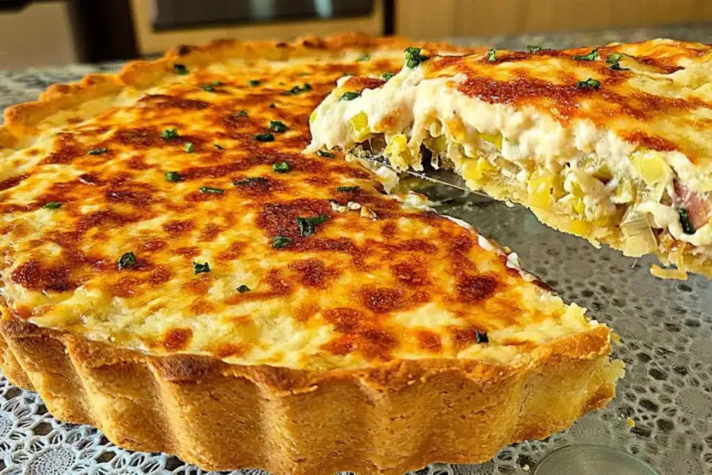 Massa para quiche amanteigada que derrete na boca, para você rechear com bacon e alho-poró 4 Massa para quiche