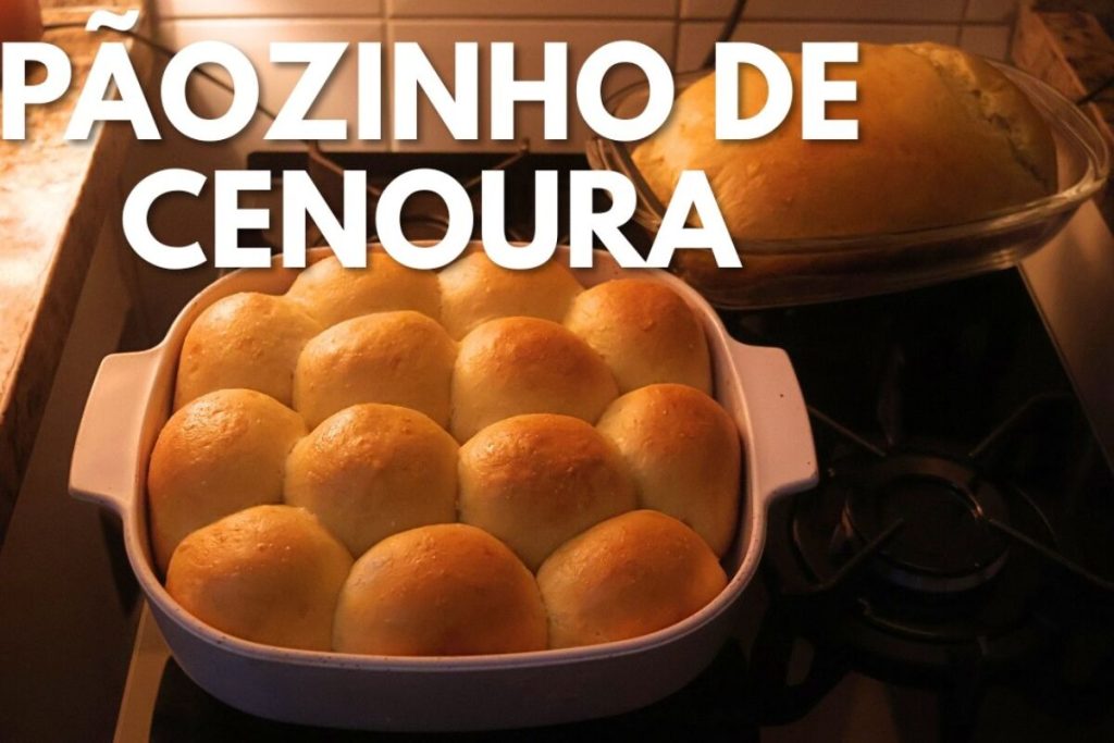 Pãozinho de cenoura extremamente macio, fofinho e delicioso, ideal para o café da manhã 50 Pãozinho de cenoura