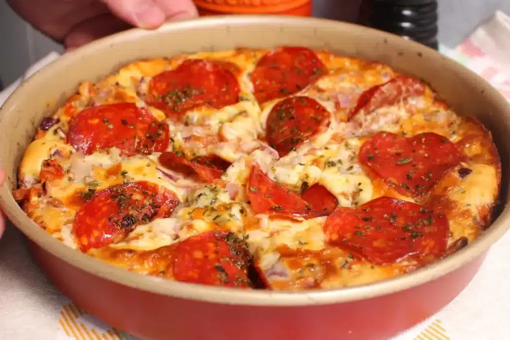 Torta de pepperoni com massa super fofinha de liquidificador e recheio bem caprichado 4 Torta de pepperoni