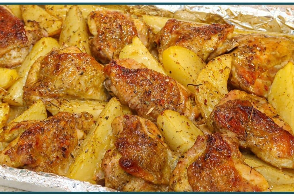 Frango assado com batata
