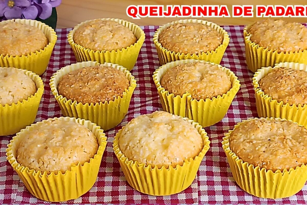 Queijadinha de padaria cremosa e fácil, a melhor receita da sua vida feita em apenas cinco minutos 165 Queijadinha de padaria
