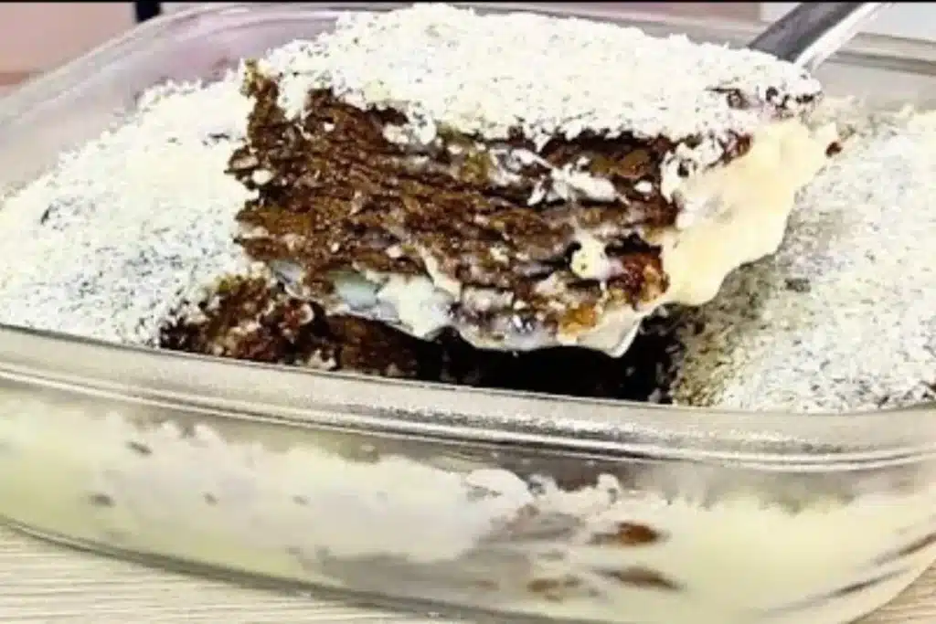 Sobremesa cremosa de coco feita sem ir ao fogo, um pavê delicioso para fazer em poucos minutos 4 Sobremesa cremosa de coco
