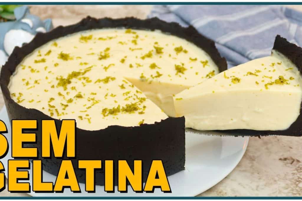 Torta de limão sem gelatina e sem amido de milho, com um creme azedinho divino para arrasar 158 Torta de limão