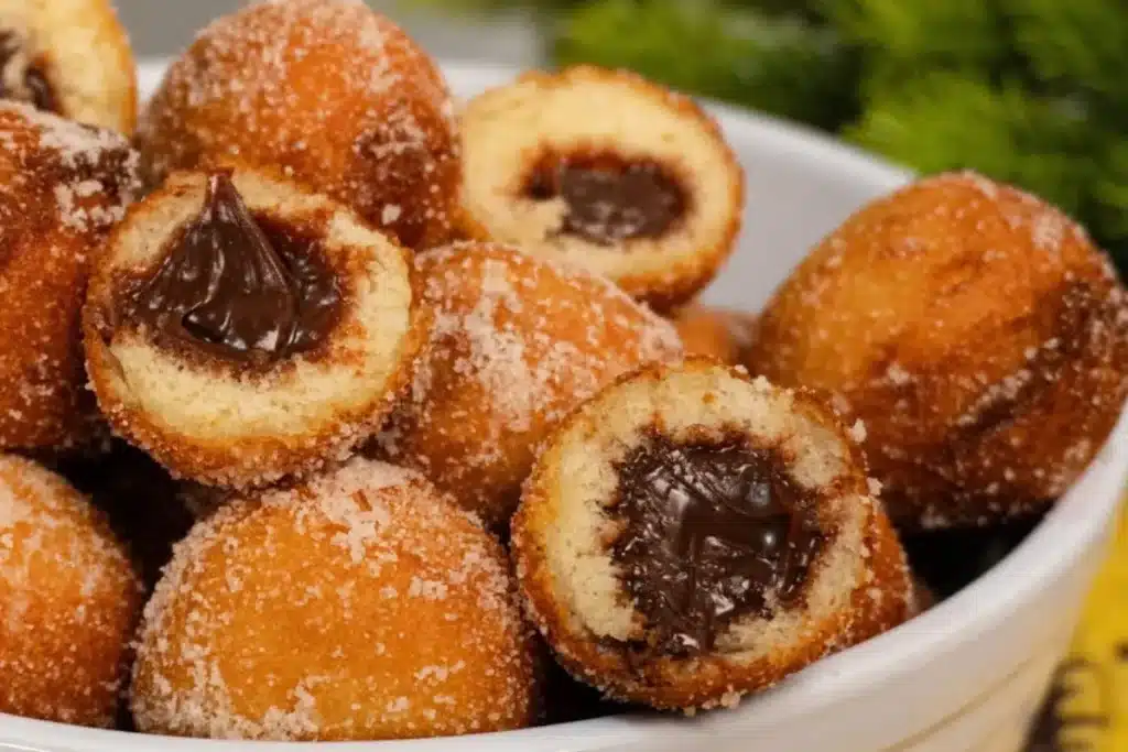 Bolinho de chuva trufado de brigadeiro fofinho e recheado, que é impossível comer apenas um 4 Bolinho de chuva trufado