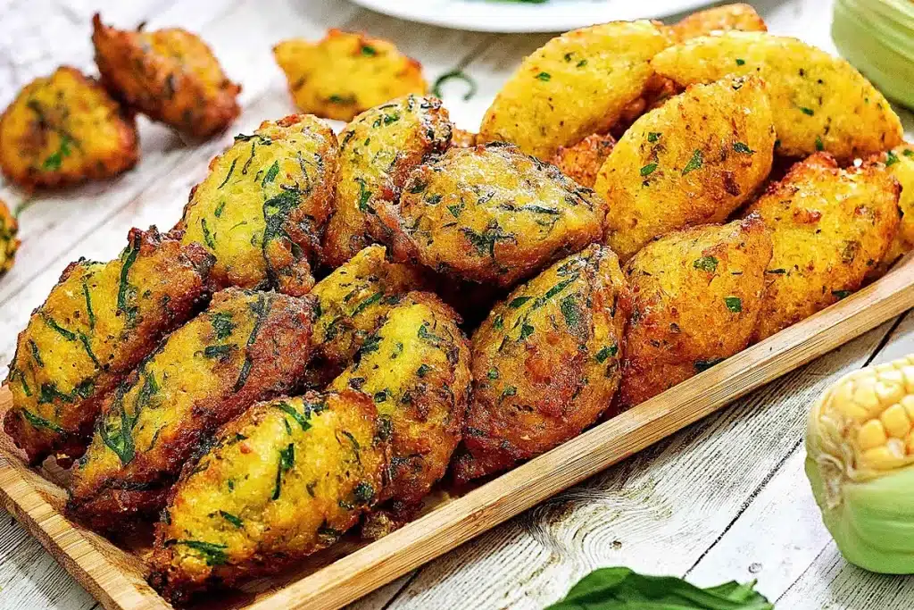 Bolinho de milho verde, um petisco maravilhoso e simples, crocante por fora e macio por dentro 4 Bolinho de milho verde