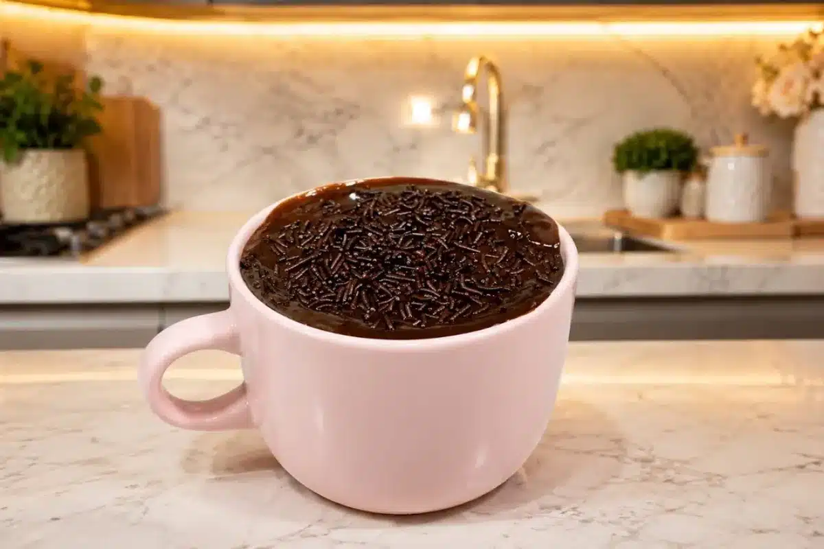 Bolo de chocolate na caneca fofinho e rápido feito no micro-ondas, uma gostosura prática 129 Bolo de chocolate na caneca