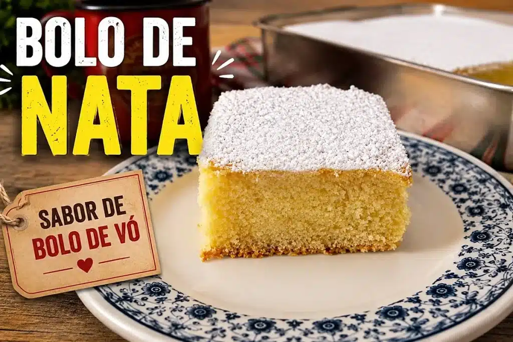 Bolo de nata da vó fofo com textura leve e massa divina, para acompanhar o seu café da tarde 4 Bolo de nata