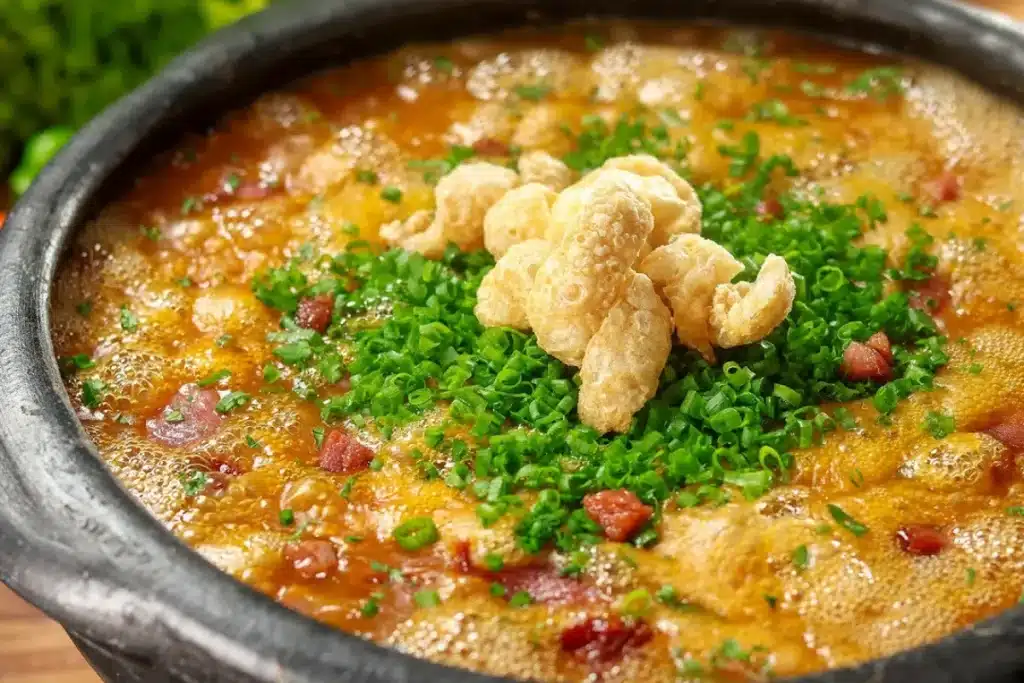 Caldo de mandioca tradicional estilo boteco: super encorpado, quentinho e bem temperado 4 Caldo de mandioca