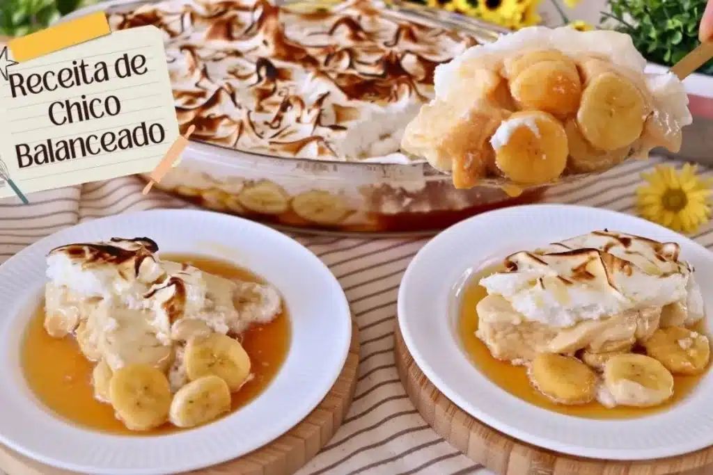 Chico balanceado com banana, um creme incrível e cobertura de merengue, uma sobremesa divina 4 Chico balanceado
