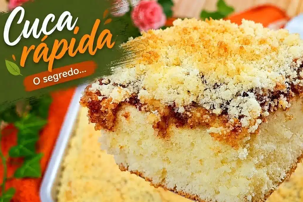 Cuca caseira maravilhosa com farofa super crocante e soltinha, um bolo tradicional perfeito 4 Cuca caseira