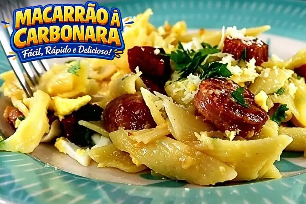 Macarrão a carbonara, uma receita tradicional da família super cremosa, saborosa e irresistível 4 Macarrão a carbonara