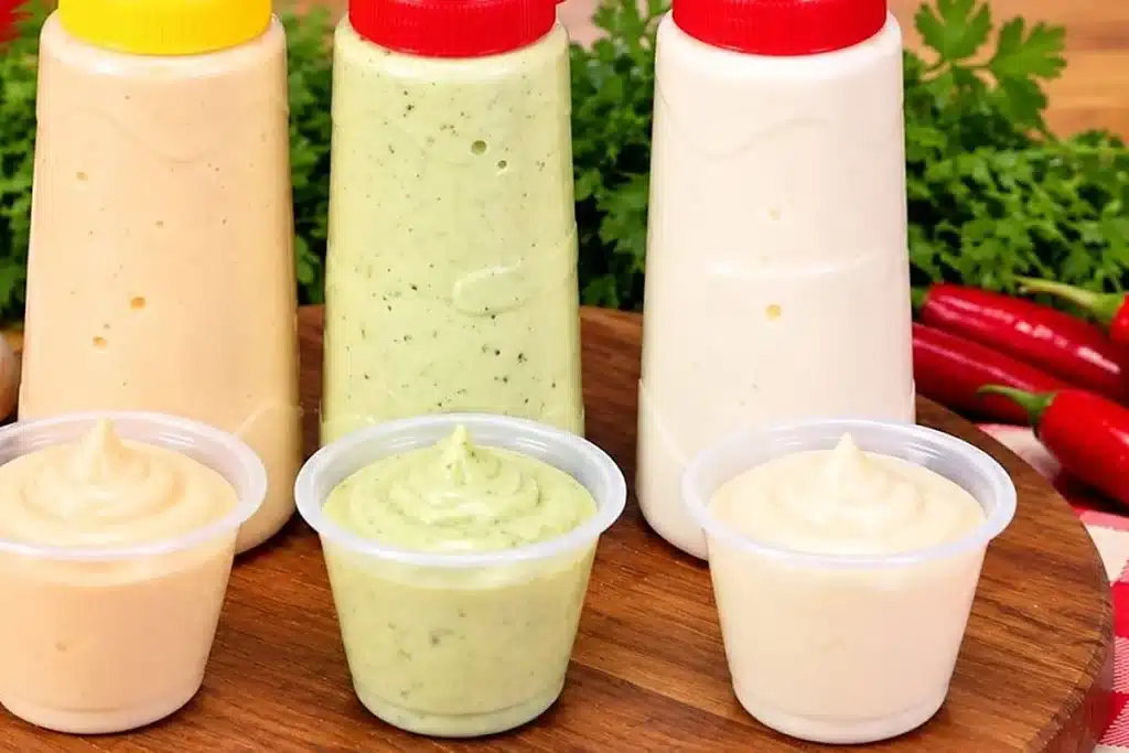 Maionese caseira nos sabores alho, verde e pimenta, para você turbinar qualquer lanche 4 Maionese caseira