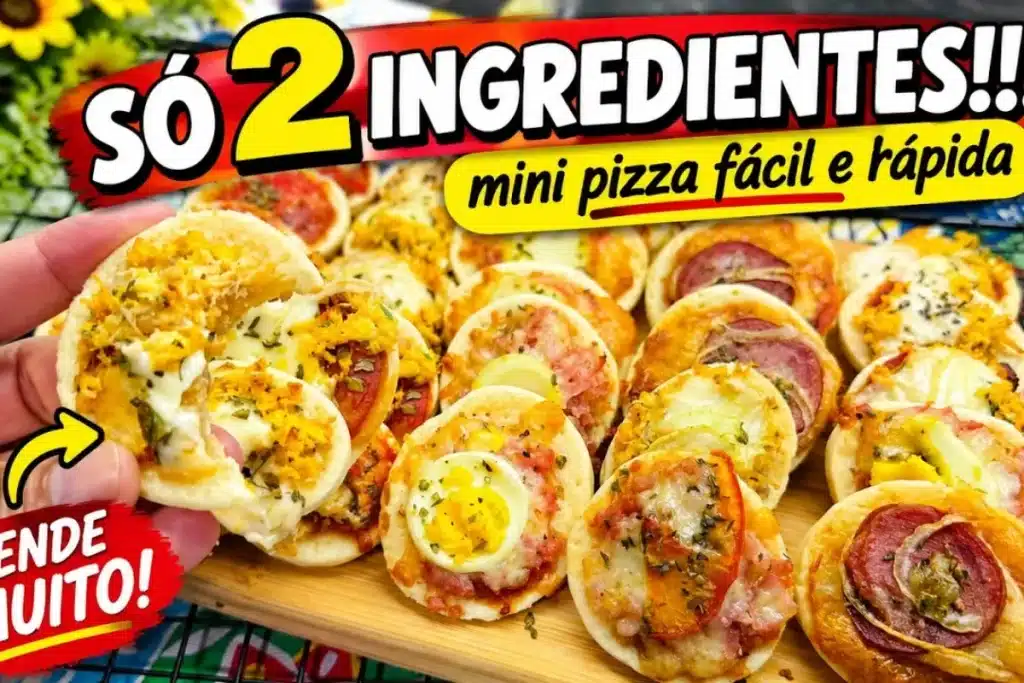 Mini pizza caseira super fácil, rápida e que rende muito, ideal para o seu lanche em família 4 Mini pizza caseira