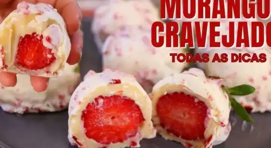 Morango cravejado com cobertura crocante de chocolate fácil e irresistível, a nova febre da internet 3 Morango cravejado