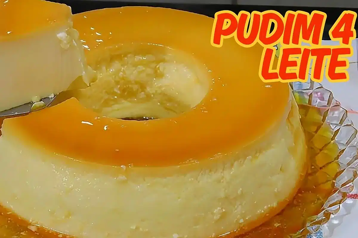 Pudim 4 leites super cremoso e fácil, para você levar para gelar e receber muitos elogios 77 Pudim 4 leites