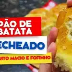 Pão de batata recheado super macio e fofinho, o lanche da tarde perfeito para toda a sua família 1 Pão de batata recheado