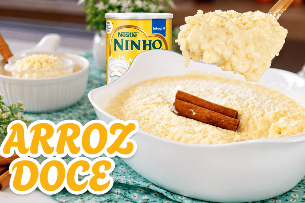 Arroz doce de leite Ninho extremamente cremoso e fácil, para servir bem quentinho ou gelado 170 Arroz doce de leite Ninho