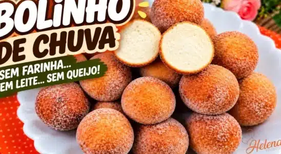 Bolinho de chuva sem farinha feito sem leite e sem queijo, ideal para saborear na hora do café 1 Bolinho de chuva sem farinha