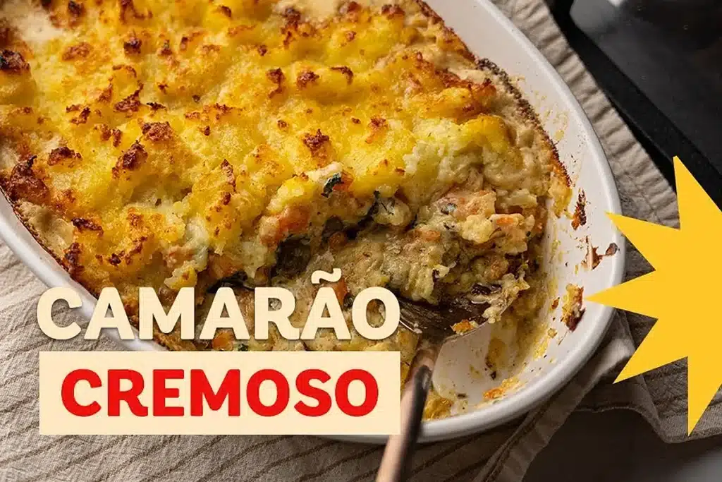 Camarão cremoso e gratinado no forno com queijo derretido, para um jantar espetacular em datas especiais 4 Camarão cremoso e gratinado