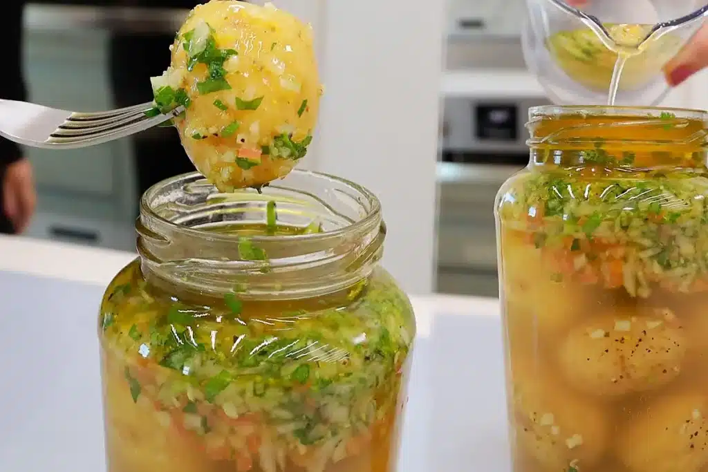Conserva de batata bem temperada e fácil de fazer, um petisco delicioso que todos vão amar 4 Conserva de batata