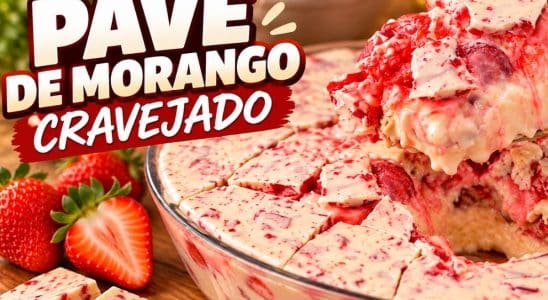 Pavê de morango cravejado