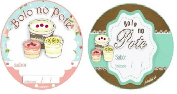 Etiquetas para Bolos no Pote - Parte I 12 etiquetas pt 1