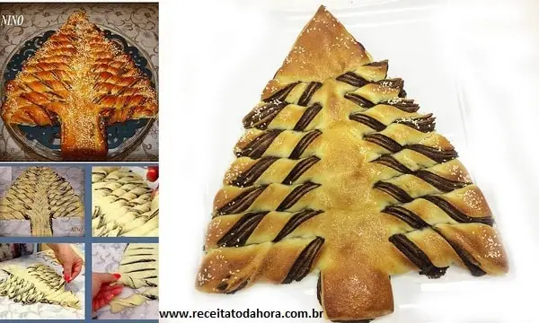 Pão Árvore de Natal de Nutella 1 pão árvore