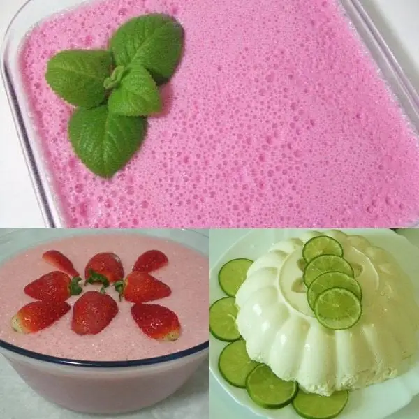mousse com gelatina