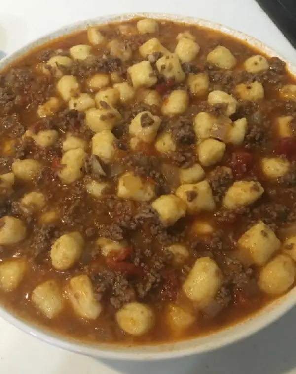 nhoque, já pronto para comer