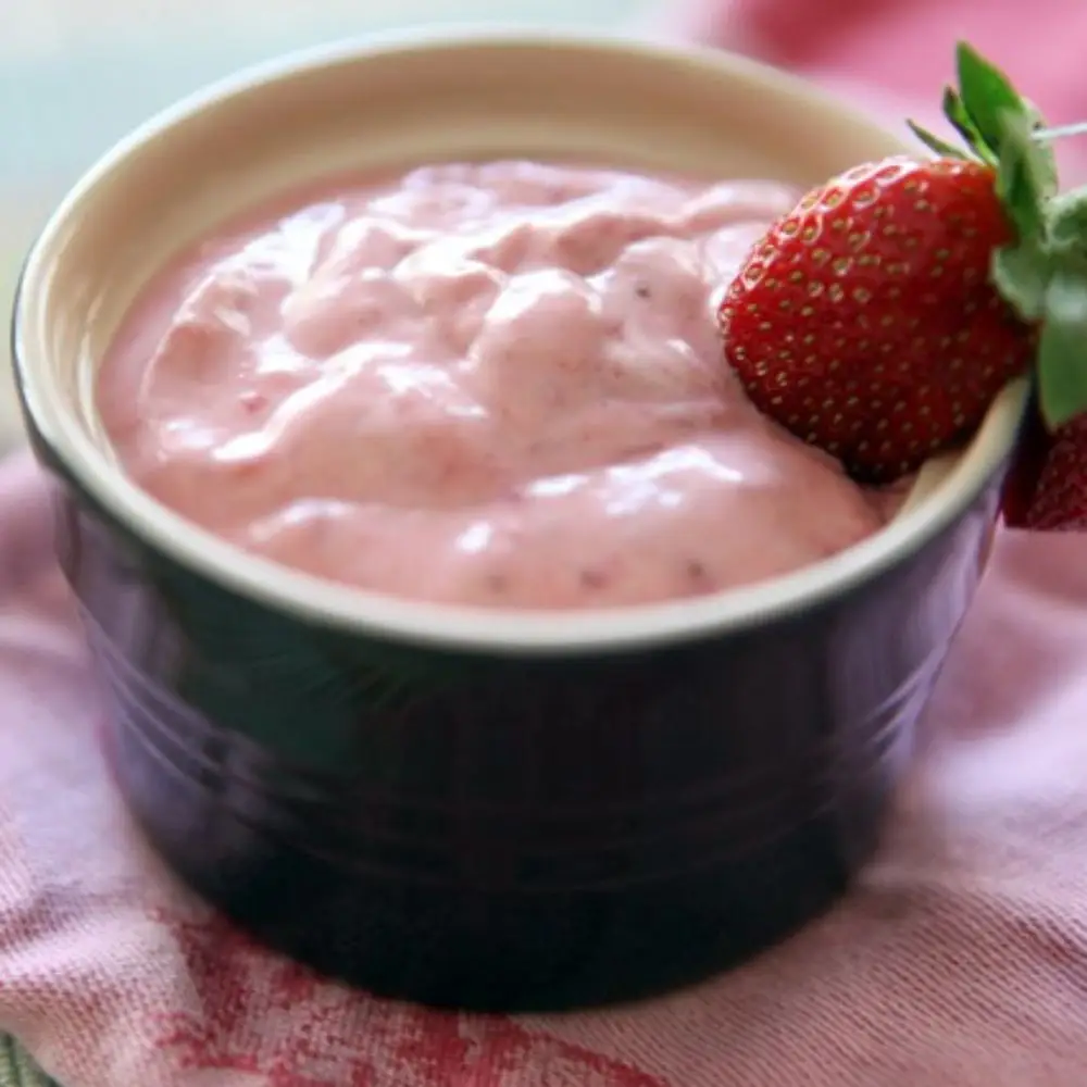 Mousse de Morango Fit de 3 Ingredientes 2 Mousse de morango fit de 3 ingredientes