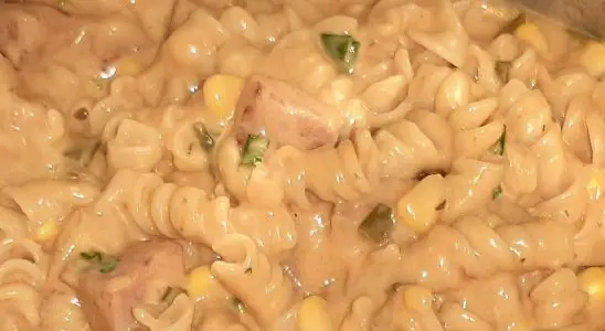 Macarrão na panela de pressão cremoso com calabresa pronto em poucos minutos 3 Macarrão na panela de pressão com calabresa