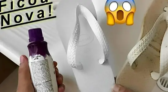Como limpar chinelos e tênis brancos com uma misturinha caseira de apenas 2 ingredientes 2 como limpar chinelos e tênis brancos