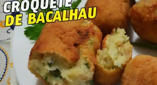 Croquete de bacalhau com casquinha crocante: gostoso igual bolinho de lanchonete 3 croquete de bacalhau