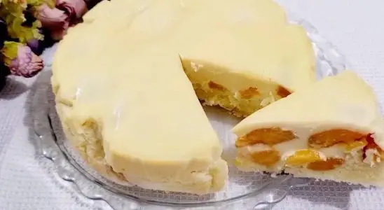 Torta de pêssego cremosa: fácil de fazer mas parece doce de confeitaria chique 4 torta de pêssego