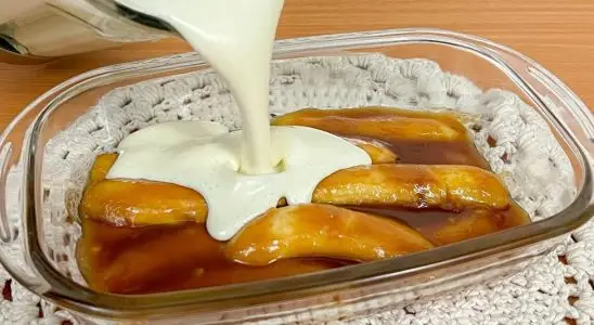 Sobremesa de banana fácil e cremosa como essa deixa todo mundo com água na boca 2 sobremesa de banana