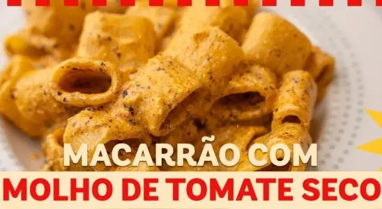 Macarrão com molho de tomate seco pronto em minutos e cheio de sabor pra surpreender 1 macarrão com molho de tomate seco