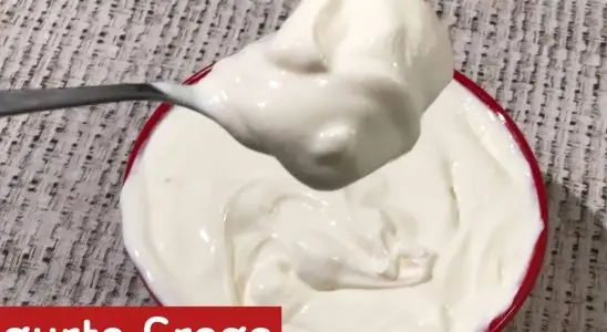Iogurte grego caseiro cremoso e saudável, fácil de fazer e muito econômico 1 iogurte grego caseiro