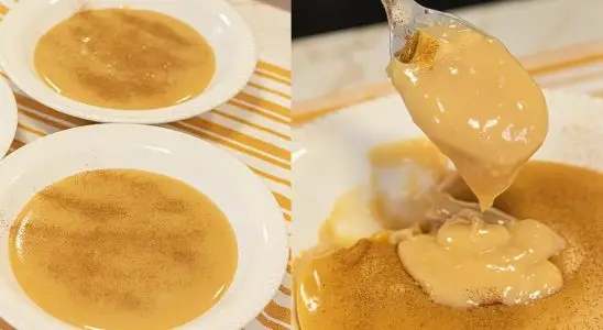 Mingau de açúcar queimado com caramelo cremoso feito com 3 ingredientes simples e rápido 1 MINGAU DE AÇÚCAR QUEIMADO
