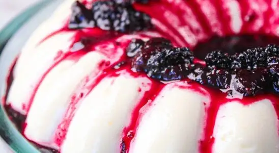 Manjar com frutas vermelhas bem cremoso, sobremesa fácil que impressiona na apresentação 1 manjar com frutas vermelhas