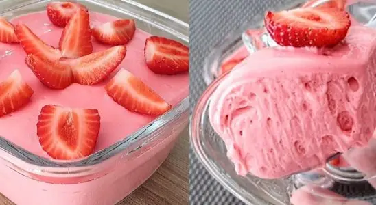 Mousse de morango com 3 ingredientes sem leite condensado e com um sabor leve que refresca qualquer dia 2 mousse de morango