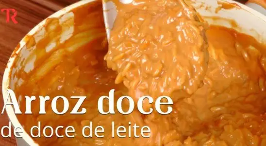 Arroz doce de doce de leite cremoso e irresistível para a sua mesa de doces no réveillon 1 arroz doce de doce de leite
