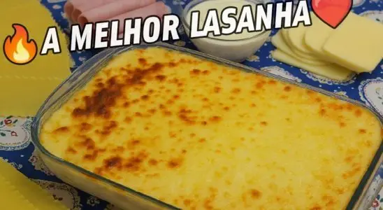 Lasanha de presunto e queijo: o prato cremoso com molho branco para a sua Ceia de Natal. 1 lasanha de presunto e queijo