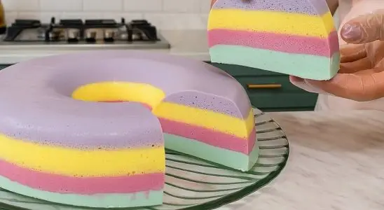 Mousse colorido: melhor mousse feito com gelatina, sobremesa fácil para a festa 1 mousse colorido