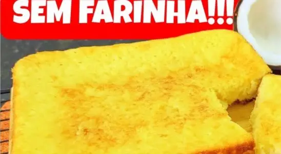 Bolo cocada fofinho e sem farinha de trigo que fica pronto em apenas 30 minutos para o seu café 1 bolo cocada fofinho