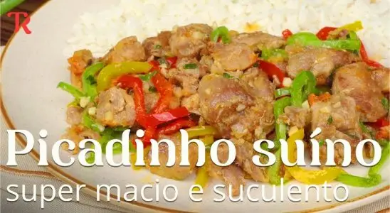 Picadinho de carne suína com pimentões coloridos que é fácil de fazer e fica muito saboroso 3 picadinho de carne suína
