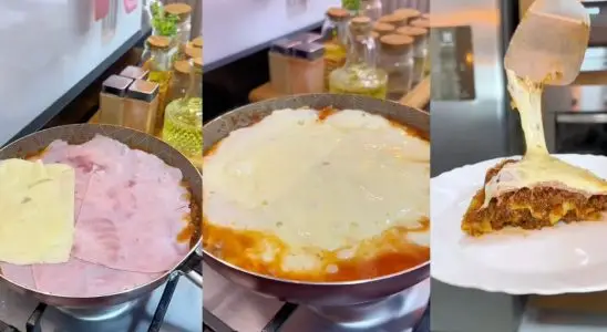 Lasanha de frigideira: duvido que você já tenha visto outra igual, fica bom demais da conta e é muito prática 3 lasanha de frigideira