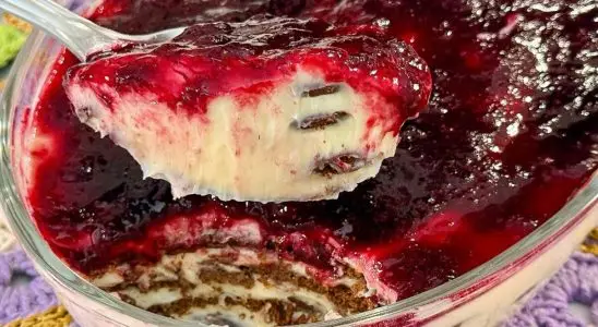 Sobremesa gelada de ninho com morangos, que fica com um visual incrível e um sabor divino 3 Sobremesa gelada de ninho