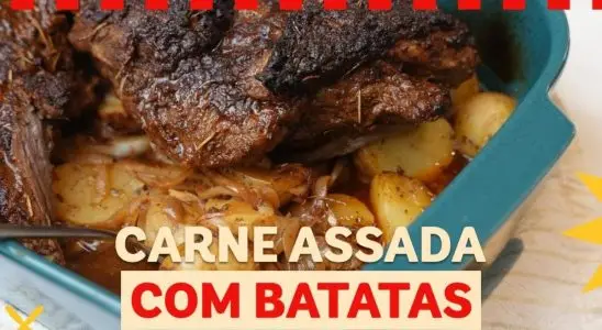 Carne assada com batatas: a carne fica muito macia e as batatas coradas, uma delícia 3 Carne assada com batatas