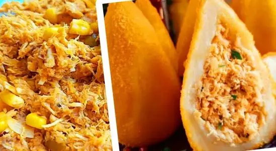 Recheio de frango ideal para coxinhas e tortas, que fica bem temperado e desmancha na boca 3 Recheio de frango