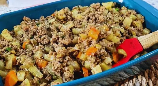 Refogado de carne moída com chuchu, simples e delicioso, para você variar o cardápio do dia a dia 2 Refogado de carne moída